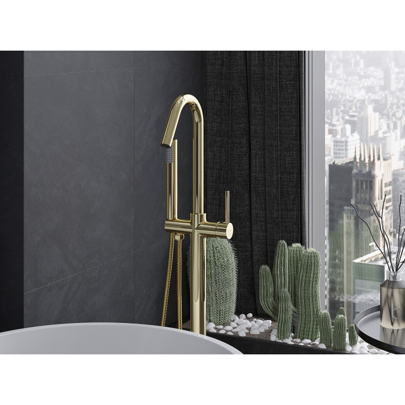 Mexen Gaja freestanding bathtub faucet, gold - 75333-50