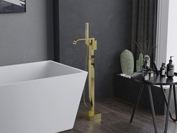 Mexen Lava freestanding bathtub mixer tap, gold - 752433-50