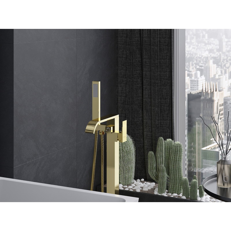 Mexen Lava freestanding bathtub faucet, gold - 752433-50