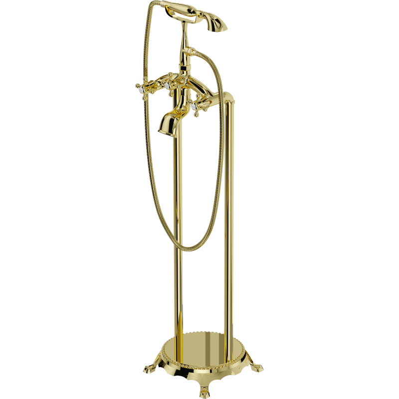 Mexen Retro freestanding bathtub faucet, gold - 75933-50