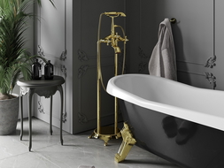 Mexen Retro freestanding bathtub mixer tap, Gold - 75933-50