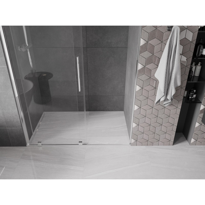 Mexen Velar sliding shower door 130 cm, transparent, chrome - 871-130-000-01-01