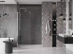 Mexen Velar sliding shower door 130 cm, transparent, chrome - 871-130-000-01-01