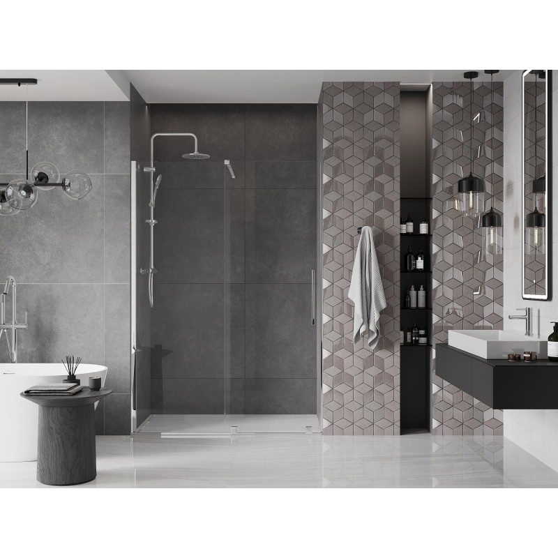 Mexen Velar sliding shower doors 140 cm, transparent, chrome - 871-140-000-01-01