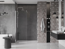 Mexen Velar sliding shower door 140 cm, transparent, chrome - 871-140-000-01-01