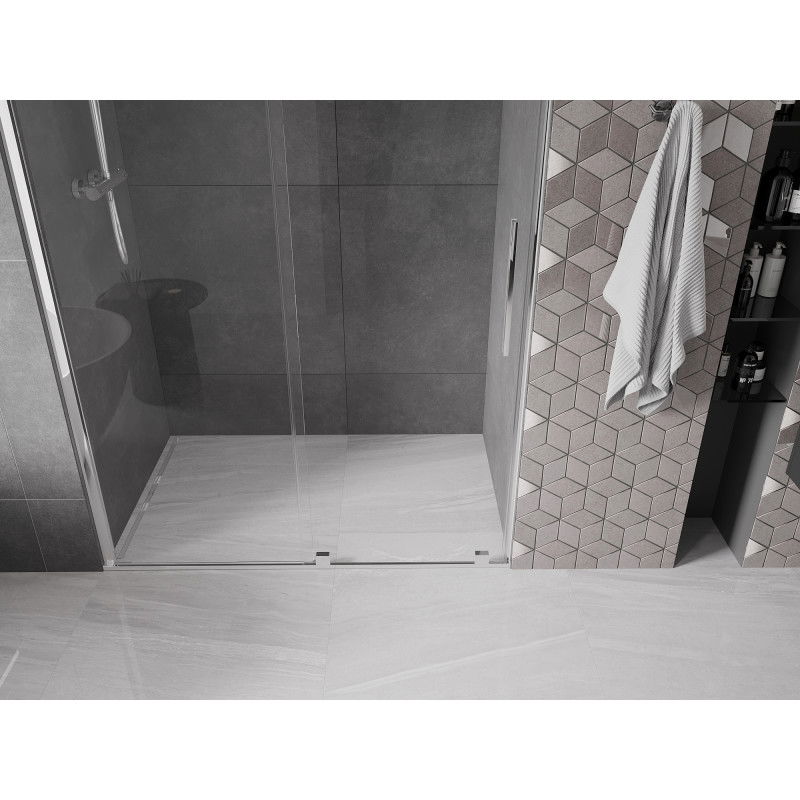 Mexen Velar sliding shower door 160 cm, transparent, chrome - 871-160-000-01-01