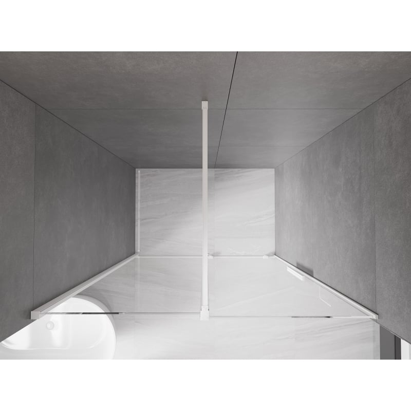 Mexen Velar sliding shower doors 150 cm, transparent, white - 871-150-000-01-20