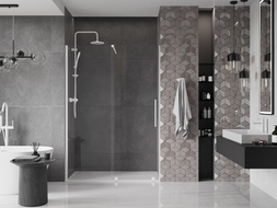Mexen Velar sliding shower door 150 cm, transparent, white - 871-150-000-01-20