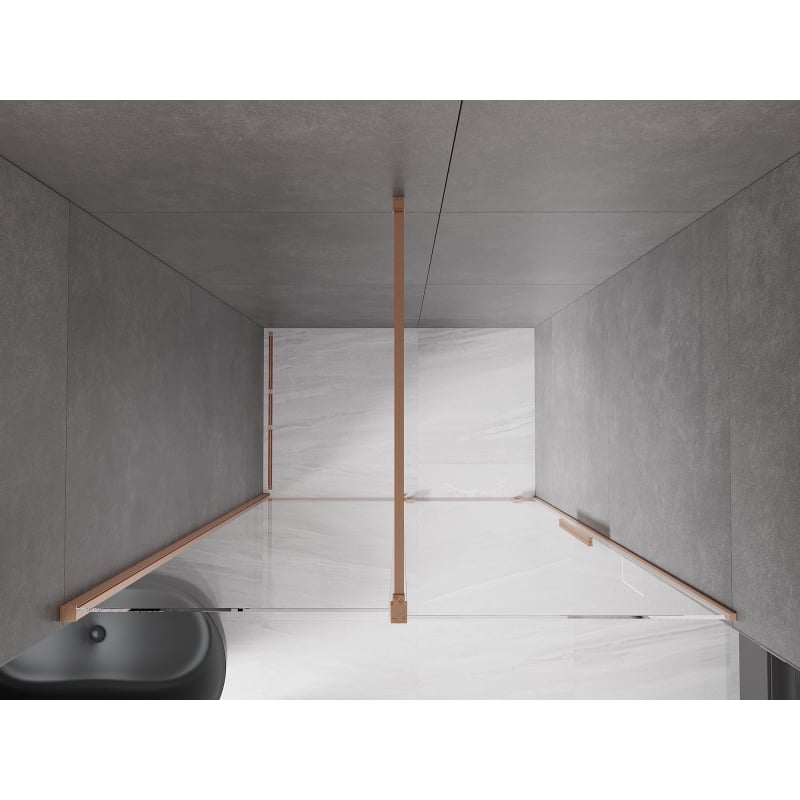 Mexen Velar sliding shower doors 160 cm, transparent, brushed copper - 871-160-000-01-65