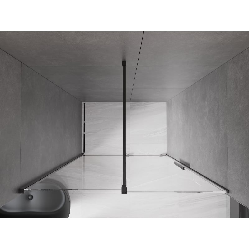 Mexen Velar sliding shower door 160 cm, transparent, black - 871-160-000-01-70