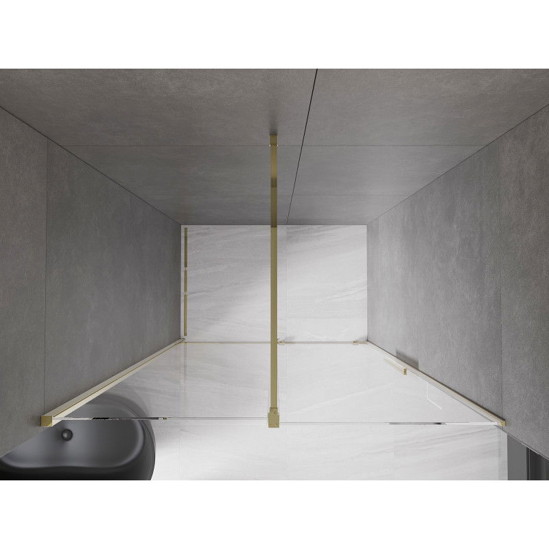 Mexen Velar sliding shower doors 130 cm, transparent, gold - 871-130-000-01-50
