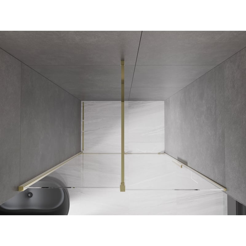 Mexen Velar sliding shower doors 150 cm, transparent, gold - 871-150-000-01-50