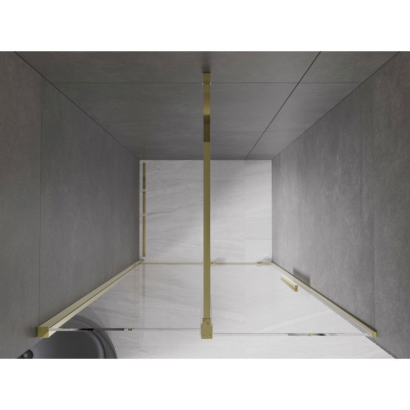 Mexen Velar sliding shower door 90 cm, transparent, gold - 871-090-000-01-50