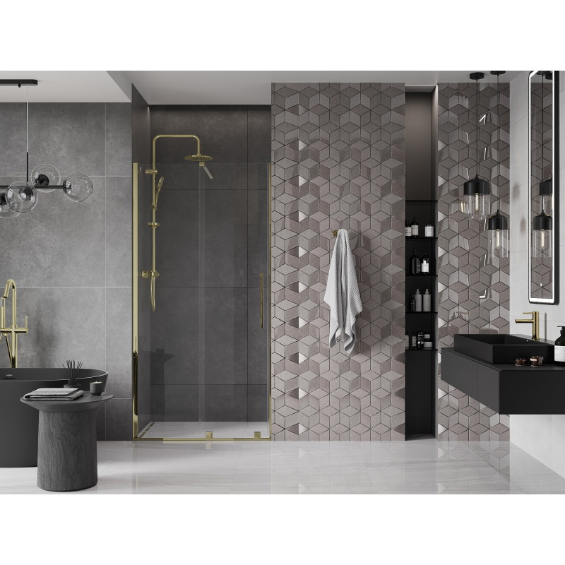 Mexen Velar sliding shower doors 110 cm, transparent, gold - 871-110-000-01-50