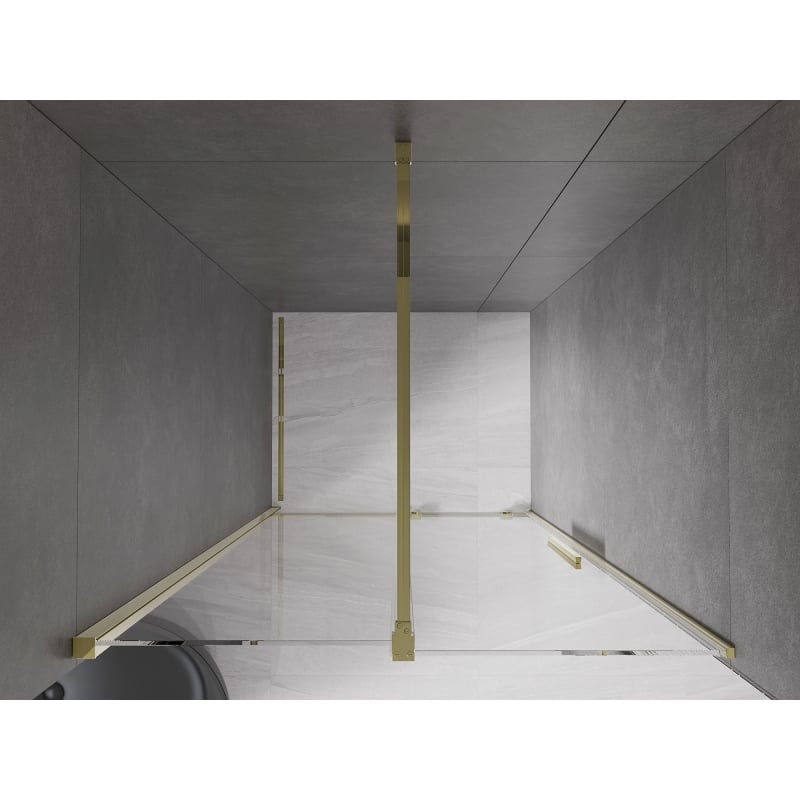 Mexen Velar sliding shower doors 110 cm, transparent, gold - 871-110-000-01-50