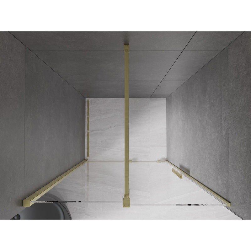 Mexen Velar sliding shower doors 90 cm, transparent, brushed gold - 871-090-000-01-55