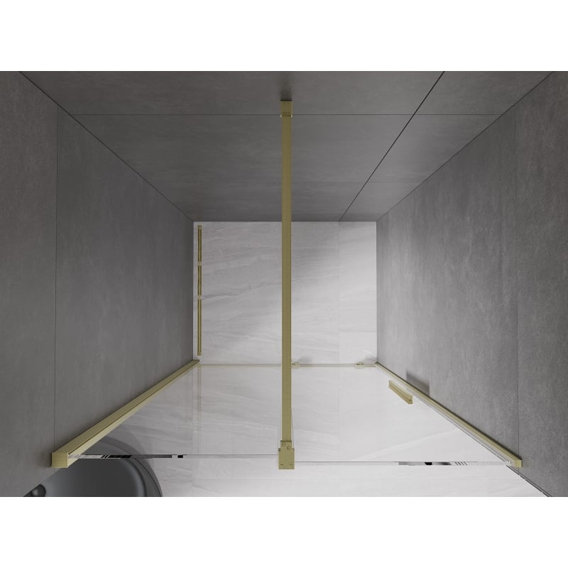 Mexen Velar sliding shower doors 100 cm, transparent, brushed gold - 871-100-000-01-55
