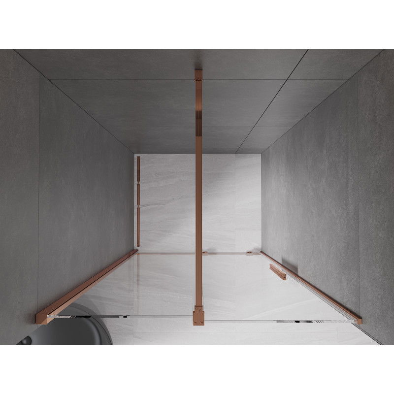 Mexen Velar sliding shower door 110 cm, transparent, rose gold - 871-110-000-01-60