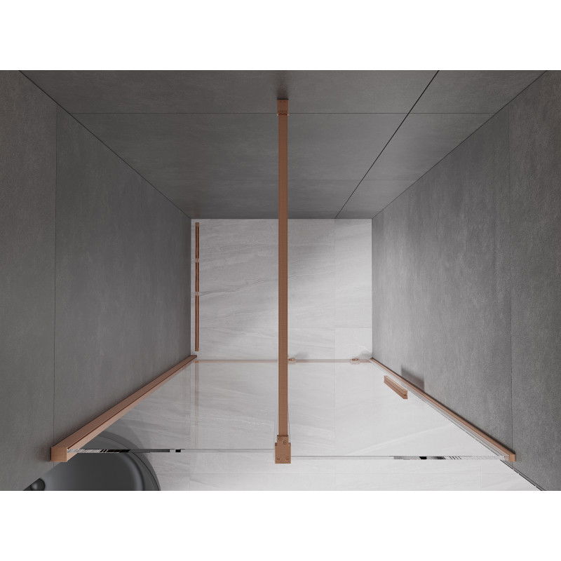 Mexen Velar sliding shower door 90 cm, transparent, brushed copper - 871-090-000-01-65