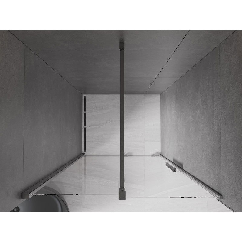 Mexen Velar sliding shower door 90 cm, transparent, brushed gun gray - 871-090-000-01-66