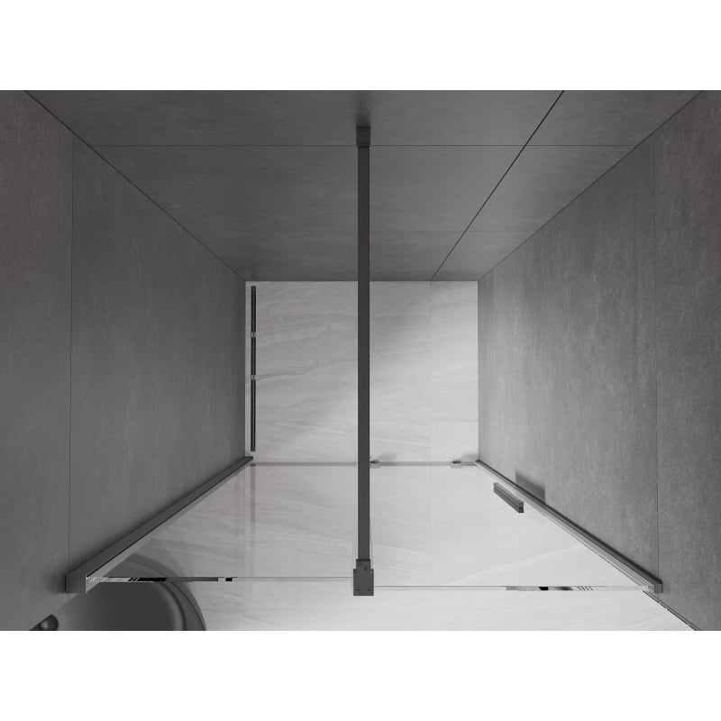 Mexen Velar sliding shower door 100 cm, transparent, brushed gun gray - 871-100-000-01-66