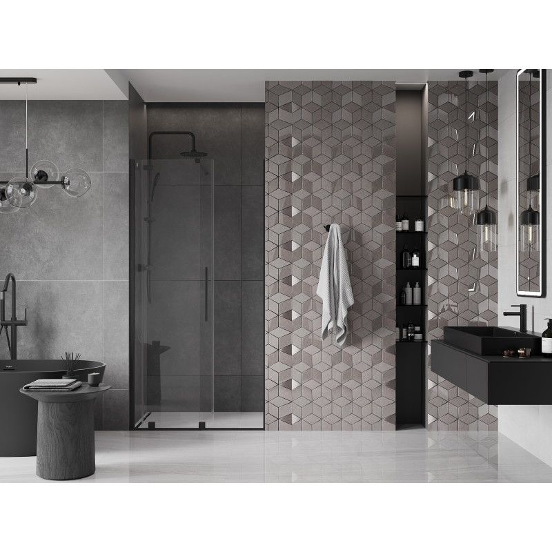 Mexen Velar sliding shower doors 110 cm, transparent, black - 871-110-000-01-70