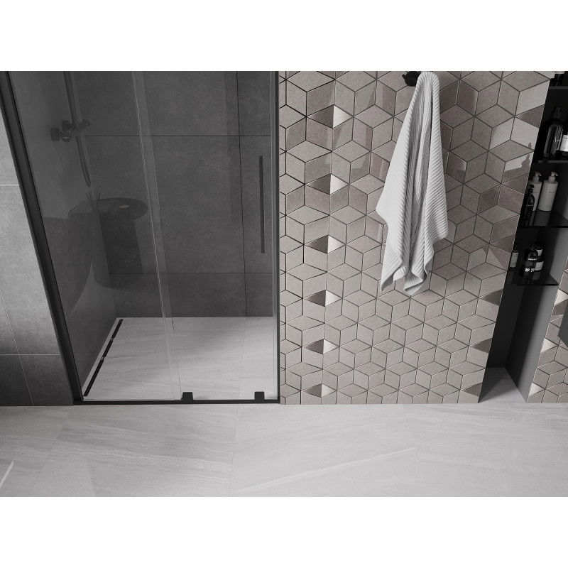 Mexen Velar sliding shower door 120 cm, transparent, black - 871-120-000-01-70
