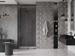 Mexen Velar sliding shower door 120 cm, transparent, black - 871-120-000-01-70