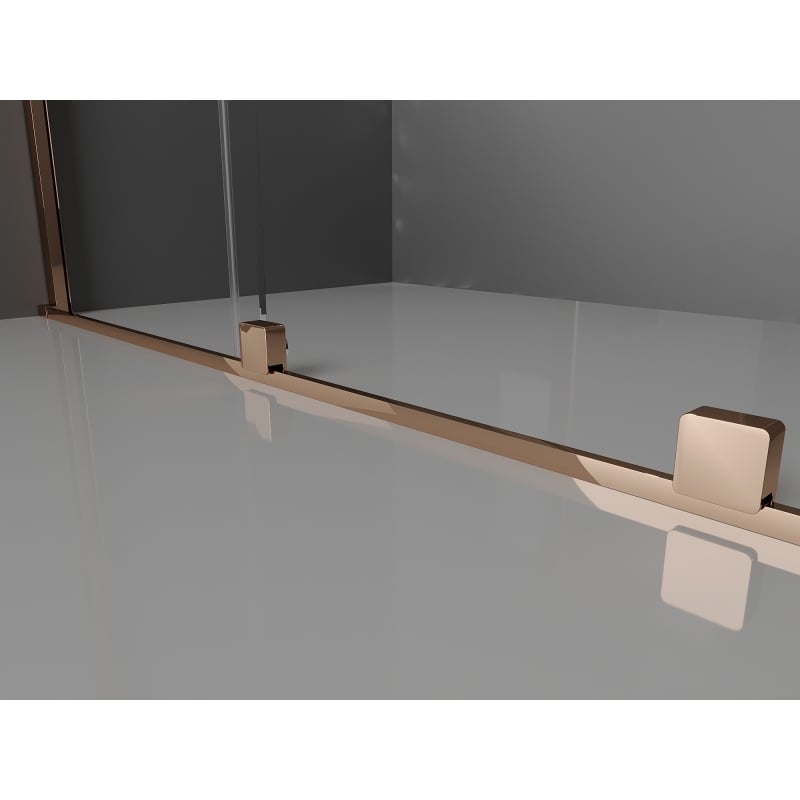 Mexen Velar sliding shower door 150 cm, transparent, rose gold - 871-150-000-01-60