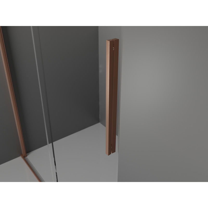 Mexen Velar sliding shower door 130 cm, transparent, brushed copper - 871-130-000-01-65
