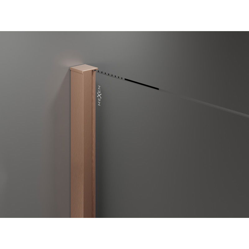Mexen Velar sliding shower door 140 cm, transparent, brushed copper - 871-140-000-01-65