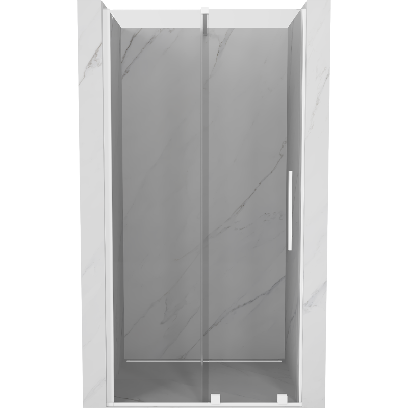 Mexen Velar sliding shower door 120 cm, transparent, white - 871-120-000-01-20