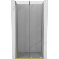 Mexen Velar sliding shower door 90 cm, transparent, brushed gold - 871-090-000-01-55