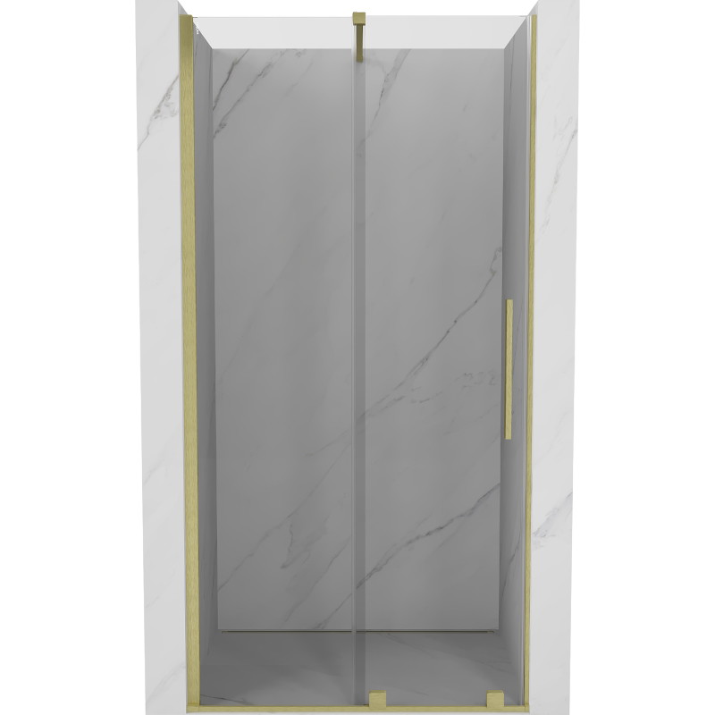 Mexen Velar sliding shower doors 100 cm, transparent, brushed gold - 871-100-000-01-55