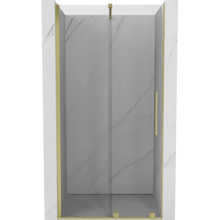 Mexen Velar sliding shower door 110 cm, transparent, brushed gold - 871-110-000-01-55