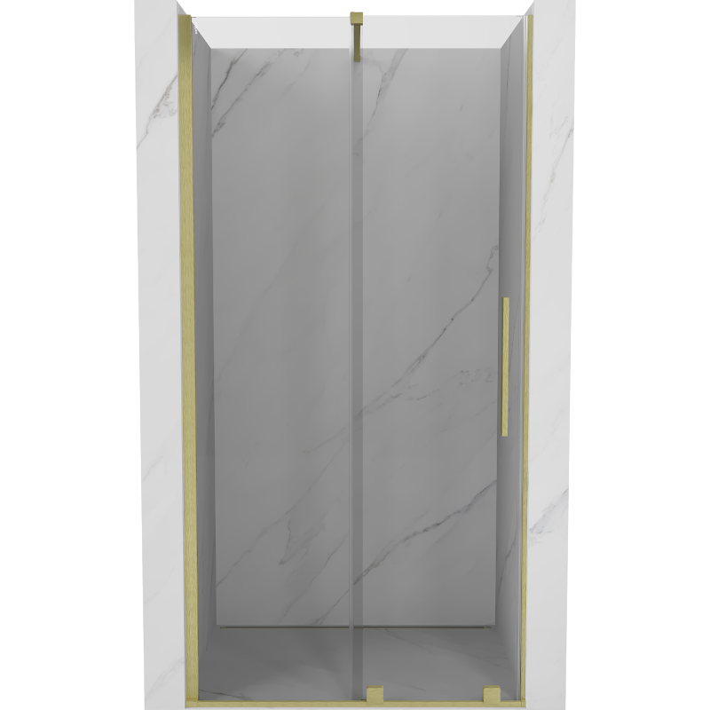 Mexen Velar sliding shower door 120 cm, transparent, brushed gold - 871-120-000-01-55