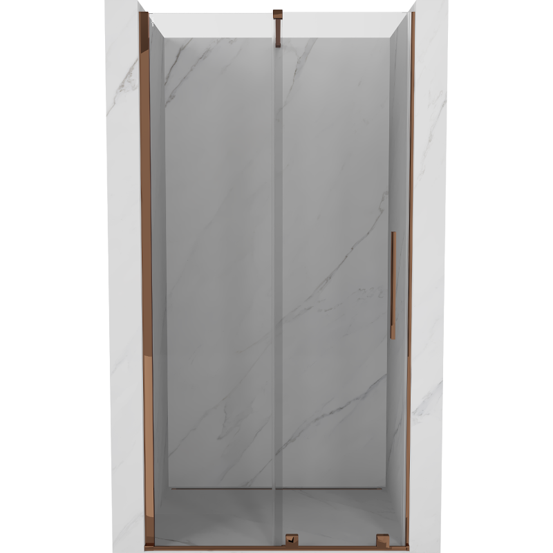 Mexen Velar sliding shower doors 90 cm, transparent, rose gold - 871-090-000-01-60