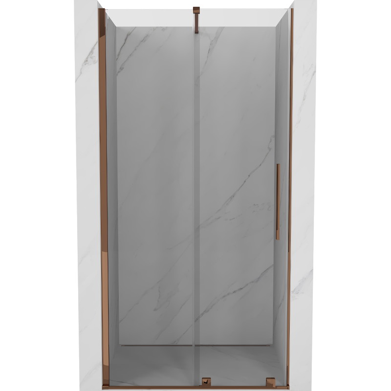 Mexen Velar sliding shower door 100 cm, transparent, pink gold - 871-100-000-01-60