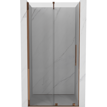 Mexen Velar sliding shower door 100 cm, transparent, pink gold - 871-100-000-01-60