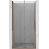 Mexen Velar sliding shower door 100 cm, transparent, pink gold - 871-100-000-01-60