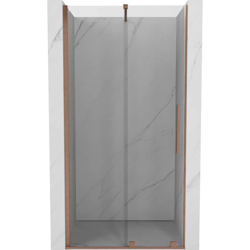 Mexen Velar 110 cm Sliding Shower Door, Transparent, Brushed Copper - 871-110-000-01-65