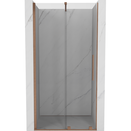 Mexen Velar sliding shower door 120 cm, transparent, brushed copper - 871-120-000-01-65