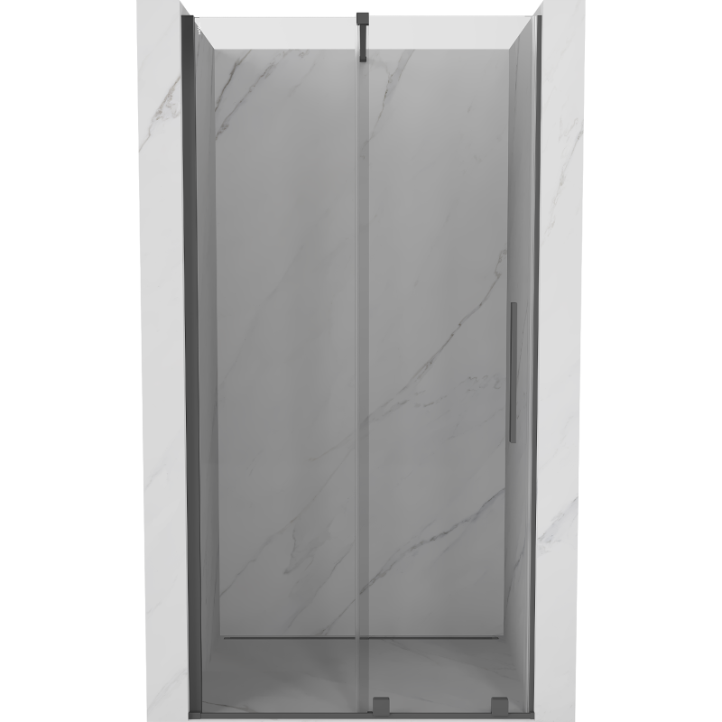 Mexen Velar sliding shower door 90 cm, transparent, brushed gun gray - 871-090-000-01-66