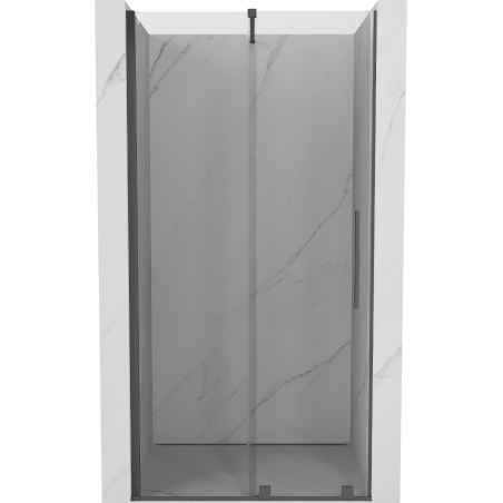 Mexen Velar sliding shower door 100 cm, transparent, brushed gun gray - 871-100-000-01-66