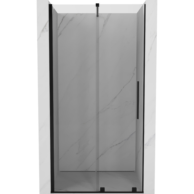 Mexen Velar 90 cm sliding shower door, transparent, black - 871-090-000-01-70
