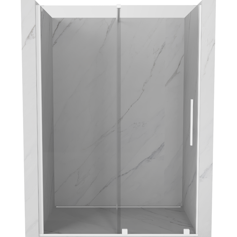 Mexen Velar sliding shower door 130 cm, transparent, white - 871-130-000-01-20