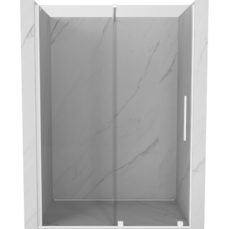 Mexen Velar sliding shower door 140 cm, transparent, white - 871-140-000-01-20