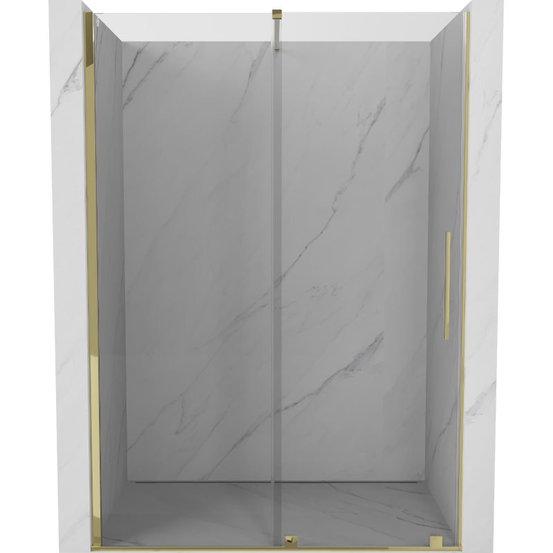 Mexen Velar 140 cm Sliding Shower Door, Transparent, Gold - 871-140-000-01-50