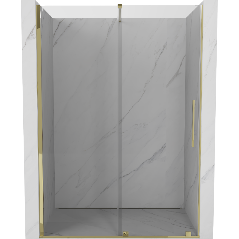 Mexen Velar sliding shower door 140 cm, transparent, gold - 871-140-000-01-50