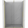 Mexen Velar sliding shower door 130 cm, transparent, brushed gold - 871-130-000-01-55